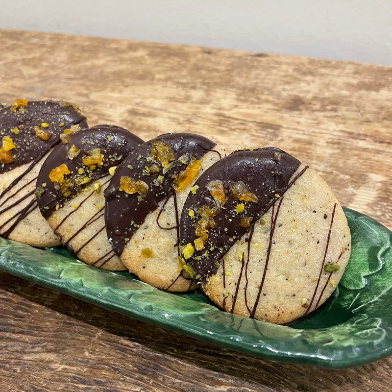 Chocolate Espresso Pistachio Shortbread