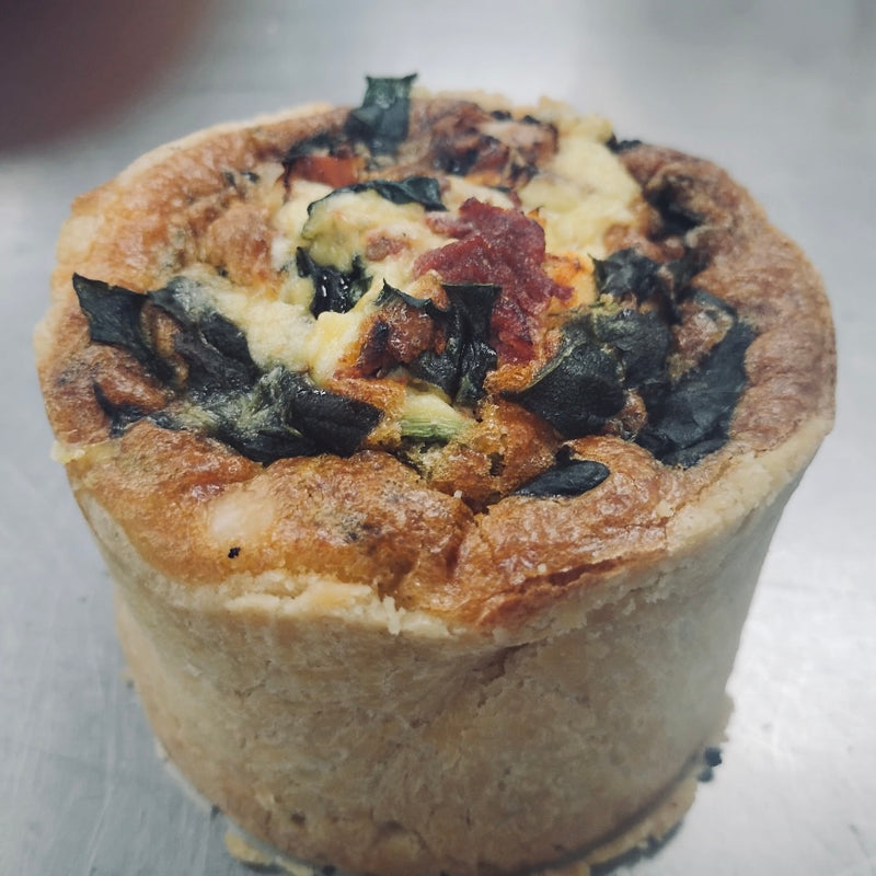 Spinach, Artichoke, Gruyere, Roasted Tomato Quiche